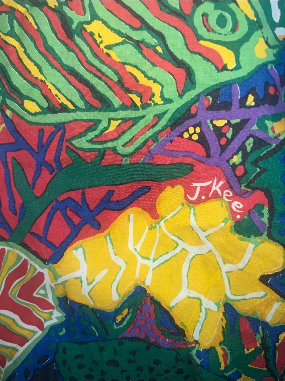 Jenny Kee Tropikee Australian 80s Coral Reef abstract fish duvet
